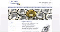Desktop Screenshot of codyzincplating.com